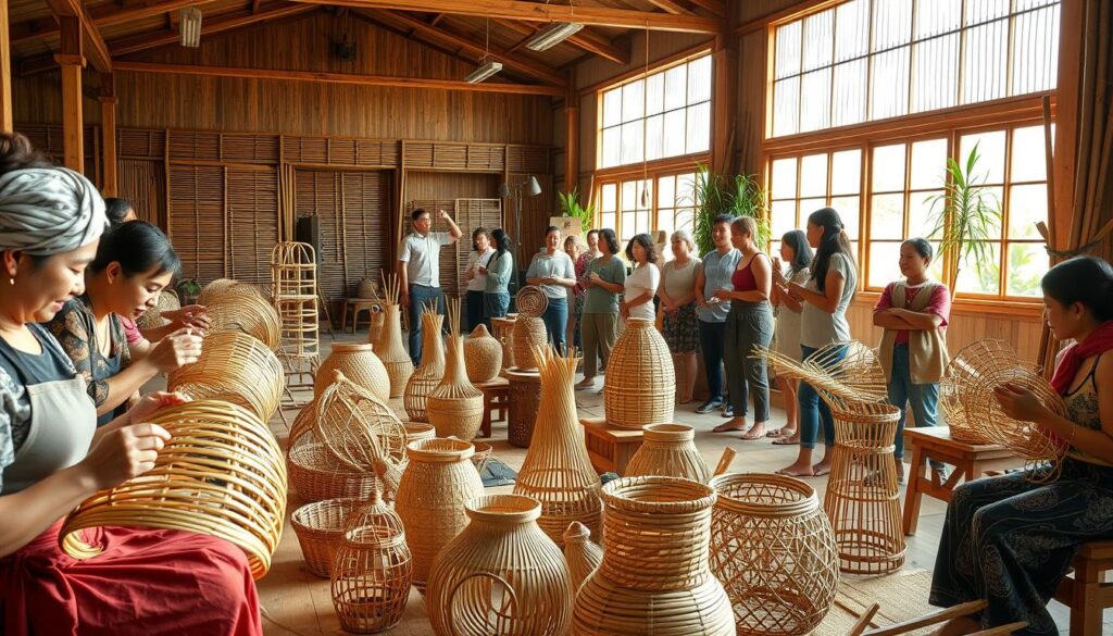 pelatihan kerajinan bambu