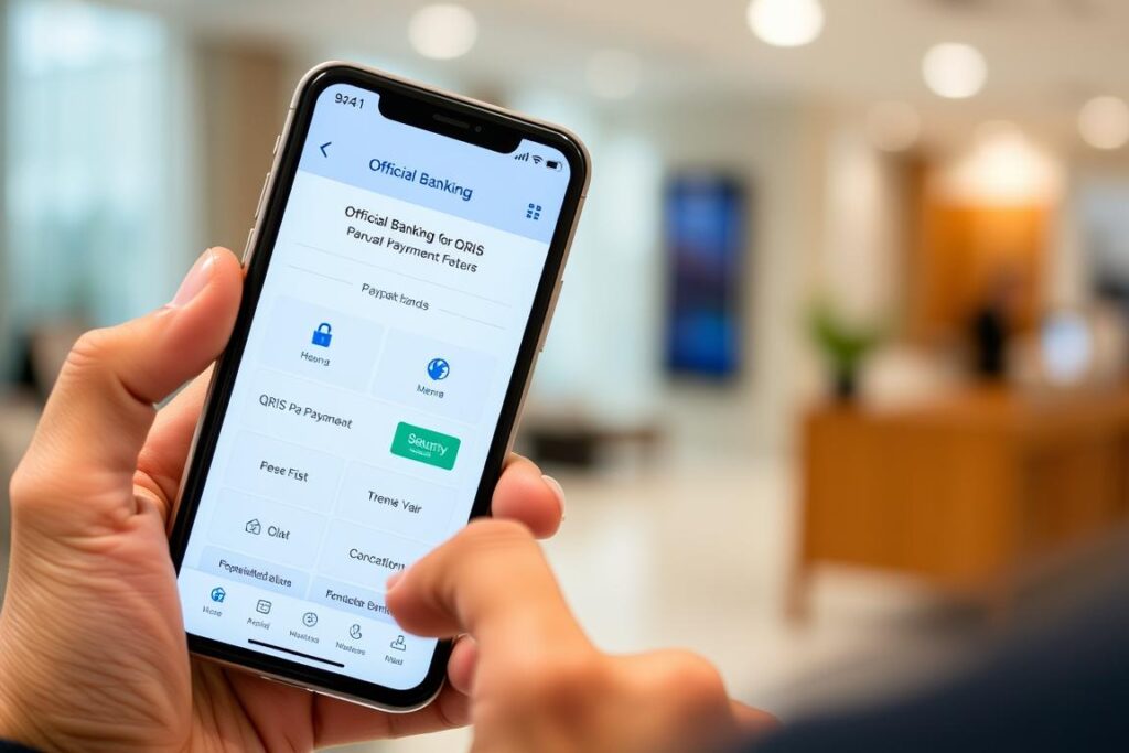 Tampilan aplikasi pembayaran resmi dengan fitur keamanan QRIS Tampilan aplikasi pembayaran resmi dengan fitur keamanan QRIS